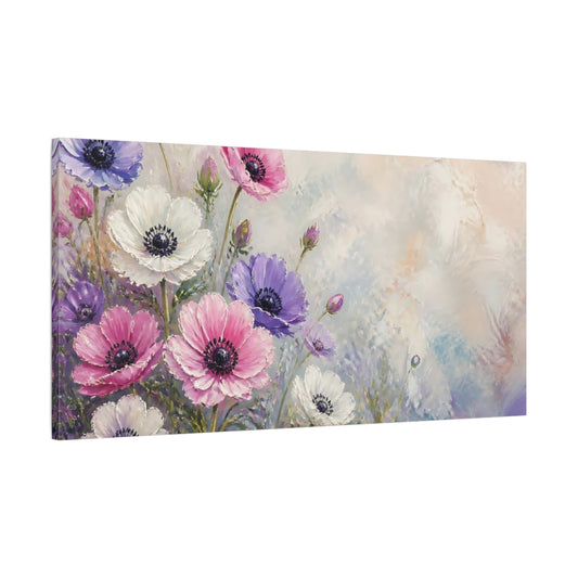 Main Mockup. Pastel Anemone Garden shown as canvas print
