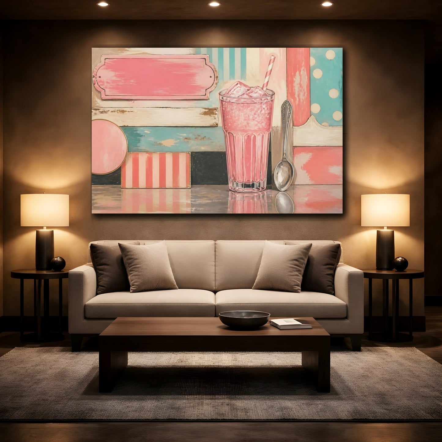 Mockup 2. Pastel Soda Still Life shown as canvas print
