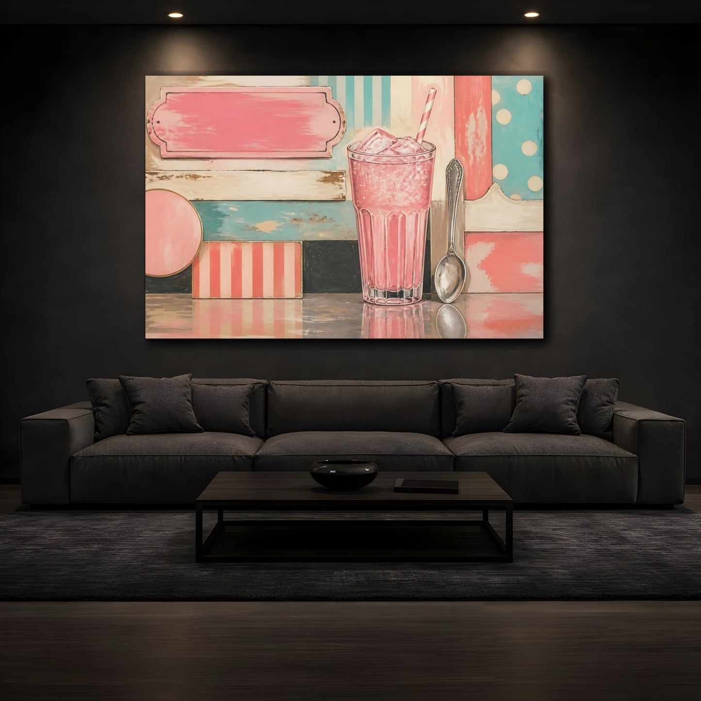 Mockup 3. Pastel Soda Still Life shown as canvas print