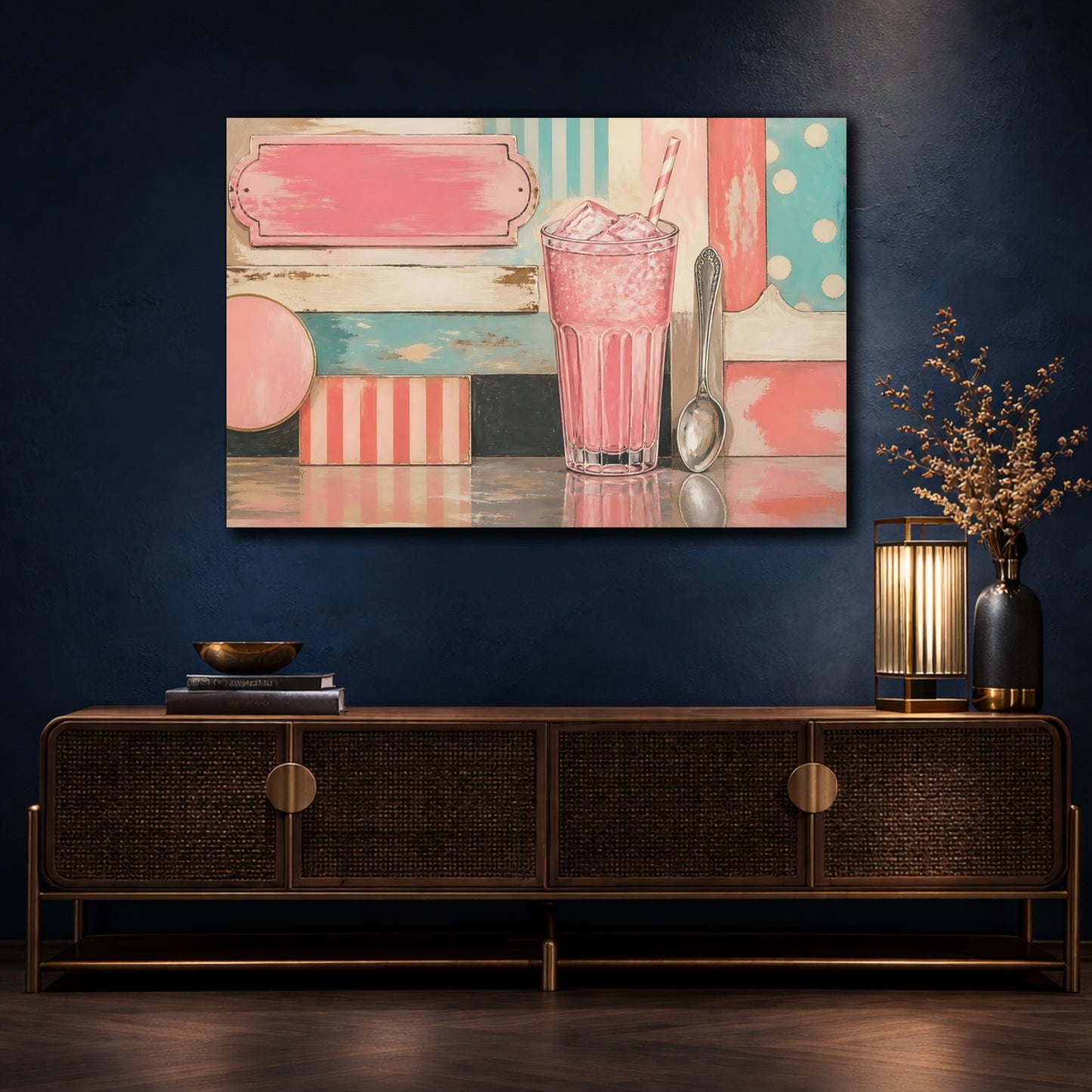 Mockup 4. Pastel Soda Still Life shown as canvas print