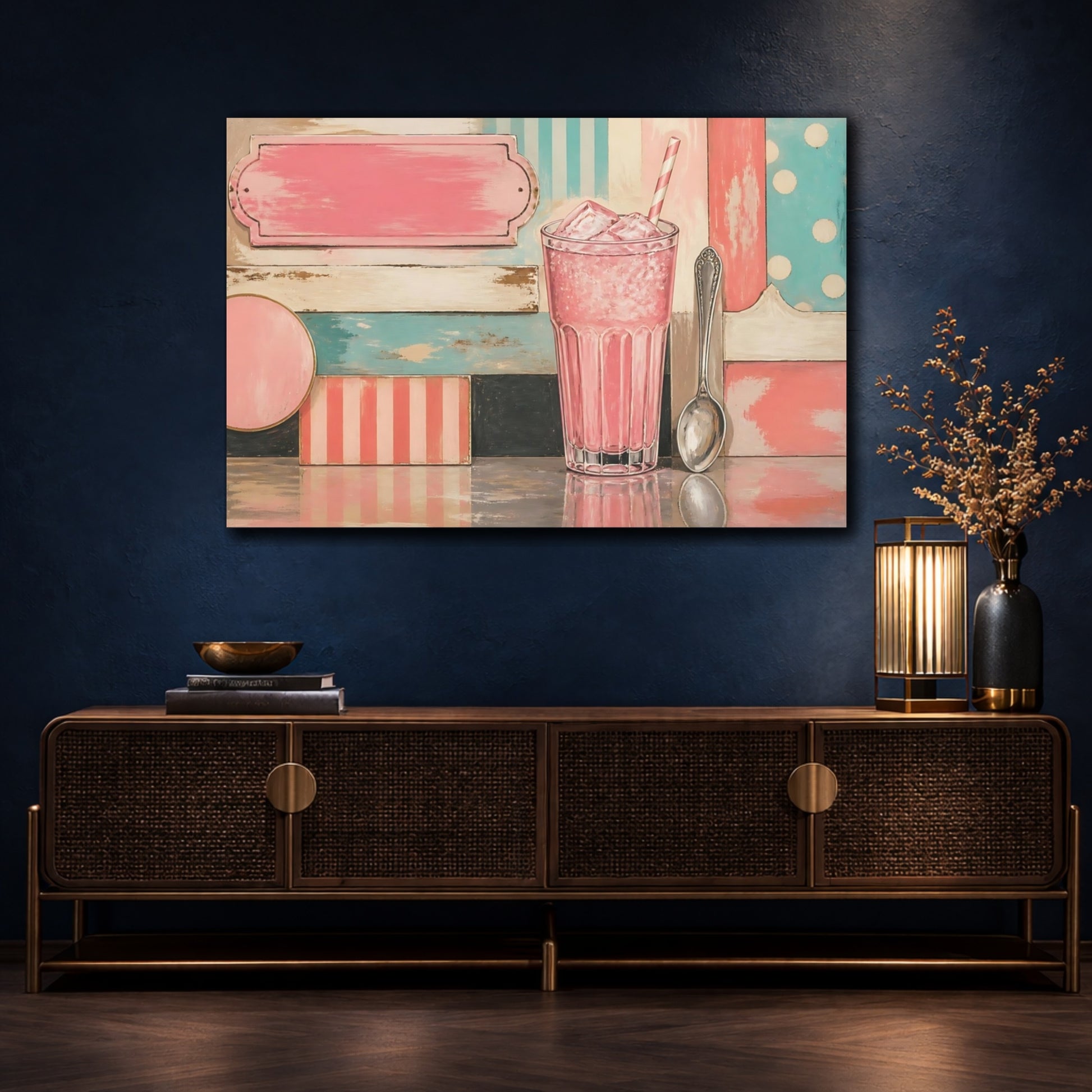 Mockup 4. Pastel Soda Still Life shown as canvas print