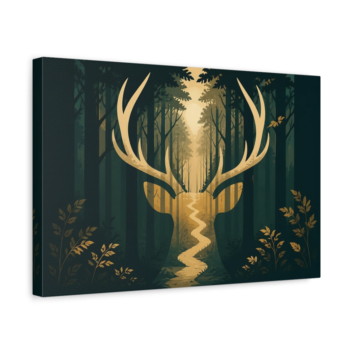 Side Mockup 4. Path Of The Stag shown as canvas print