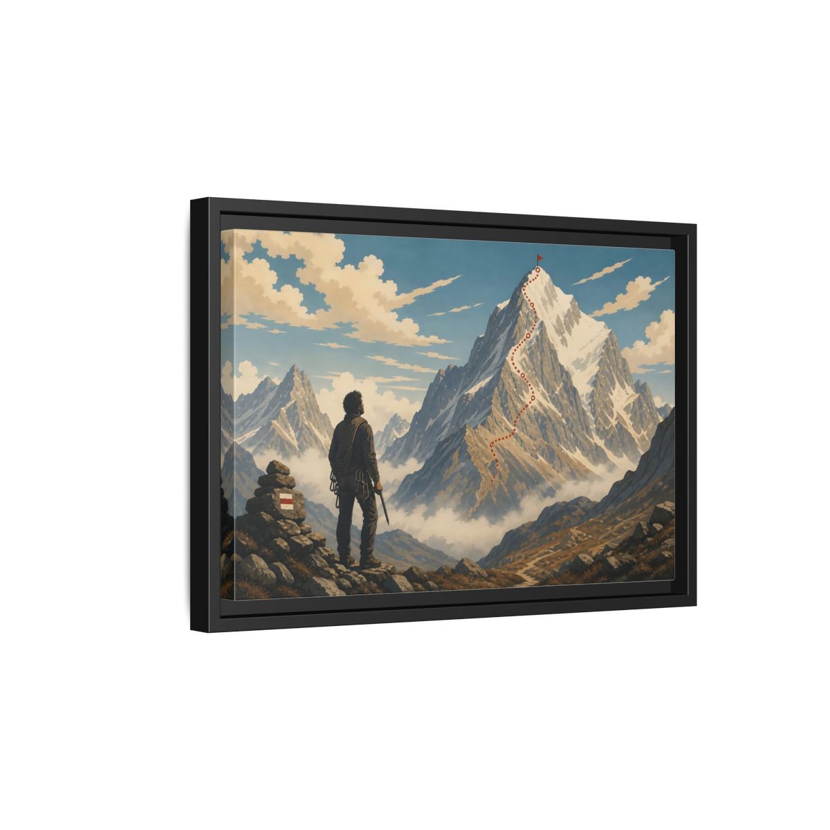 Side Mockup 6. Path To The Summit shown as framed canvas print