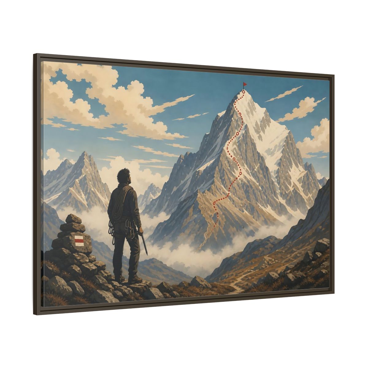 Side Mockup 8. Path To The Summit shown as framed canvas print