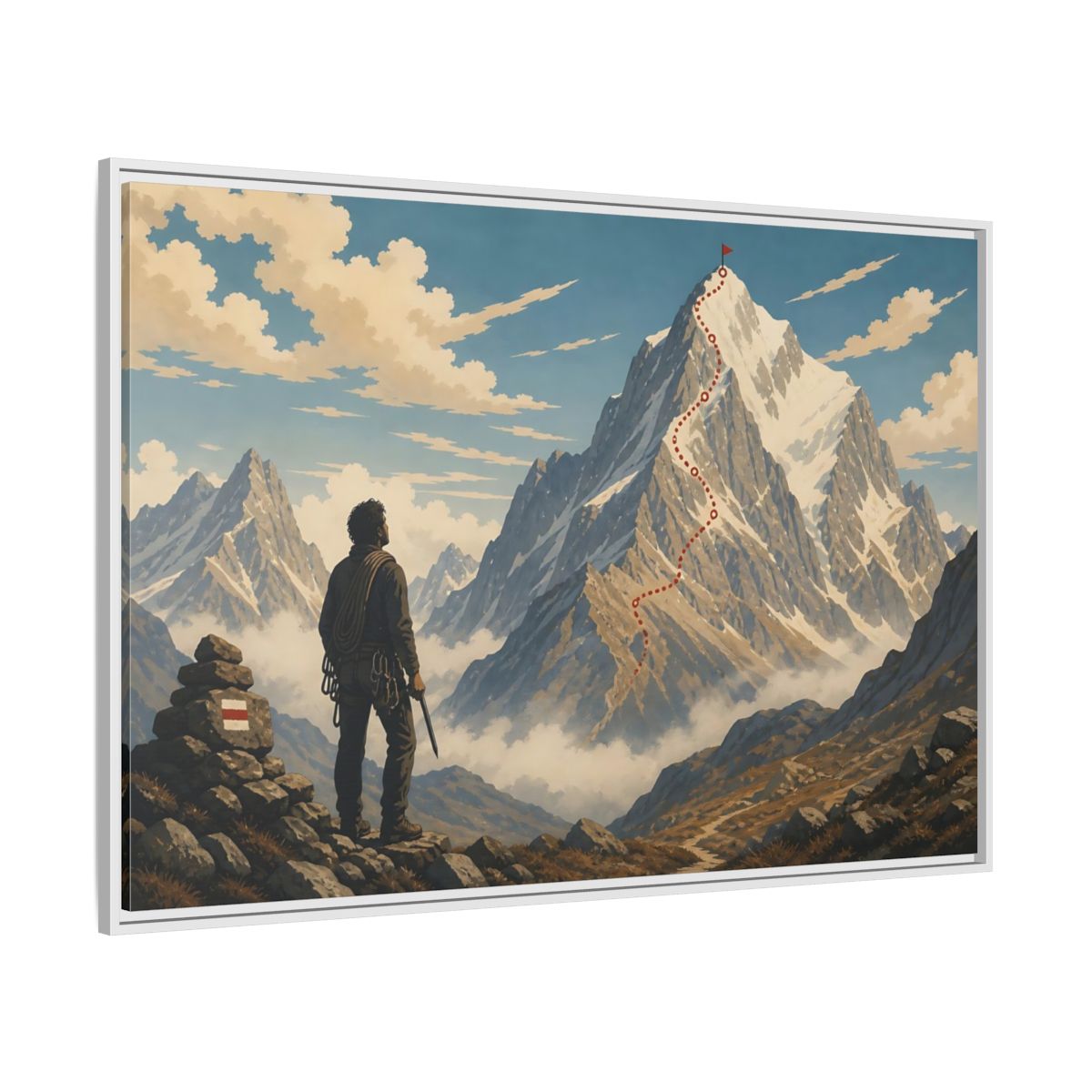 Side Mockup 7. Path To The Summit shown as framed canvas print