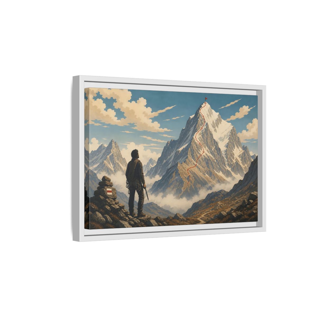Side Mockup 4. Path To The Summit shown as framed canvas print