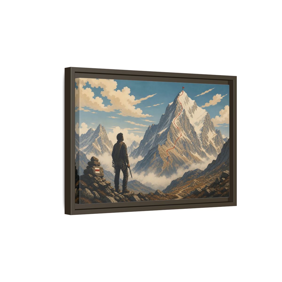 Side Mockup 5. Path To The Summit shown as framed canvas print