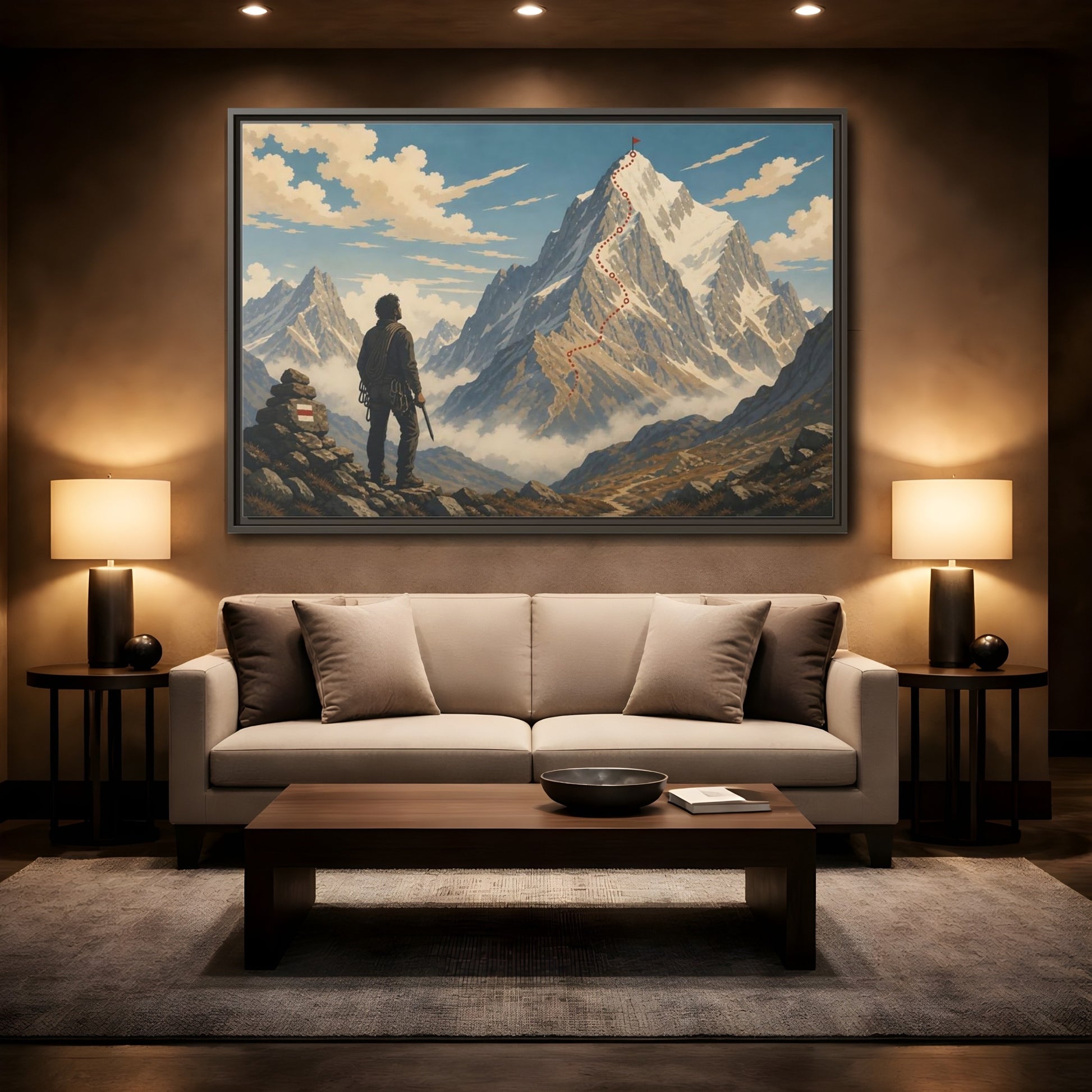 Mockup 2. Path To The Summit shown as framed canvas print