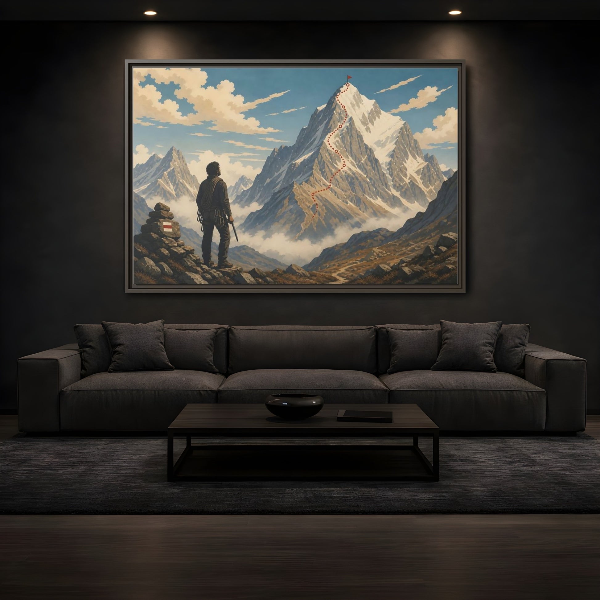 Mockup 3. Path To The Summit shown as framed canvas print