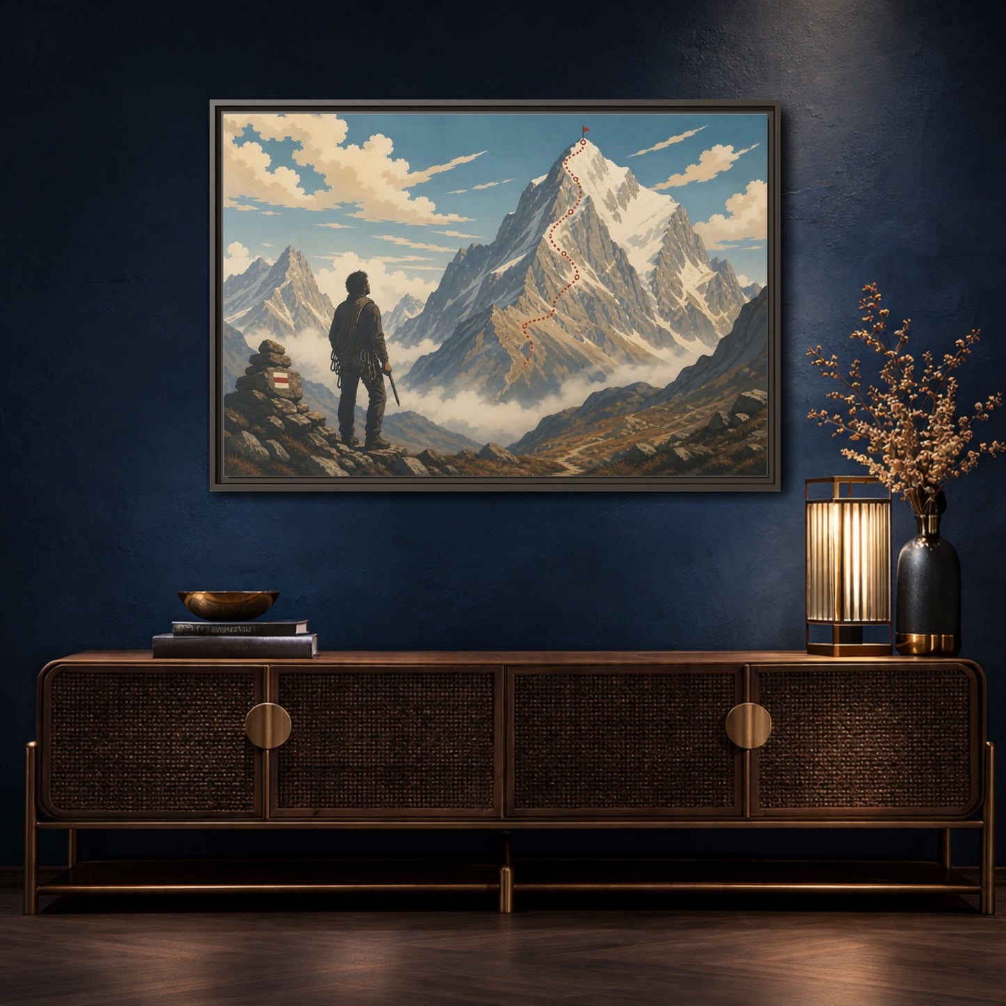 Mockup 4. Path To The Summit shown as framed canvas print