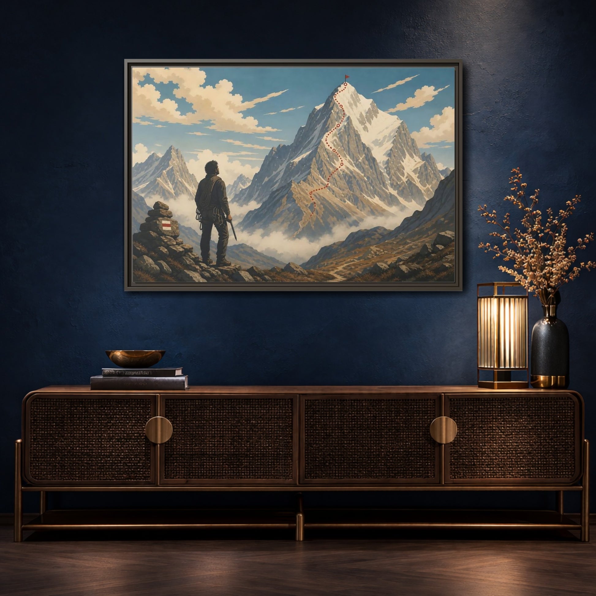 Mockup 4. Path To The Summit shown as framed canvas print