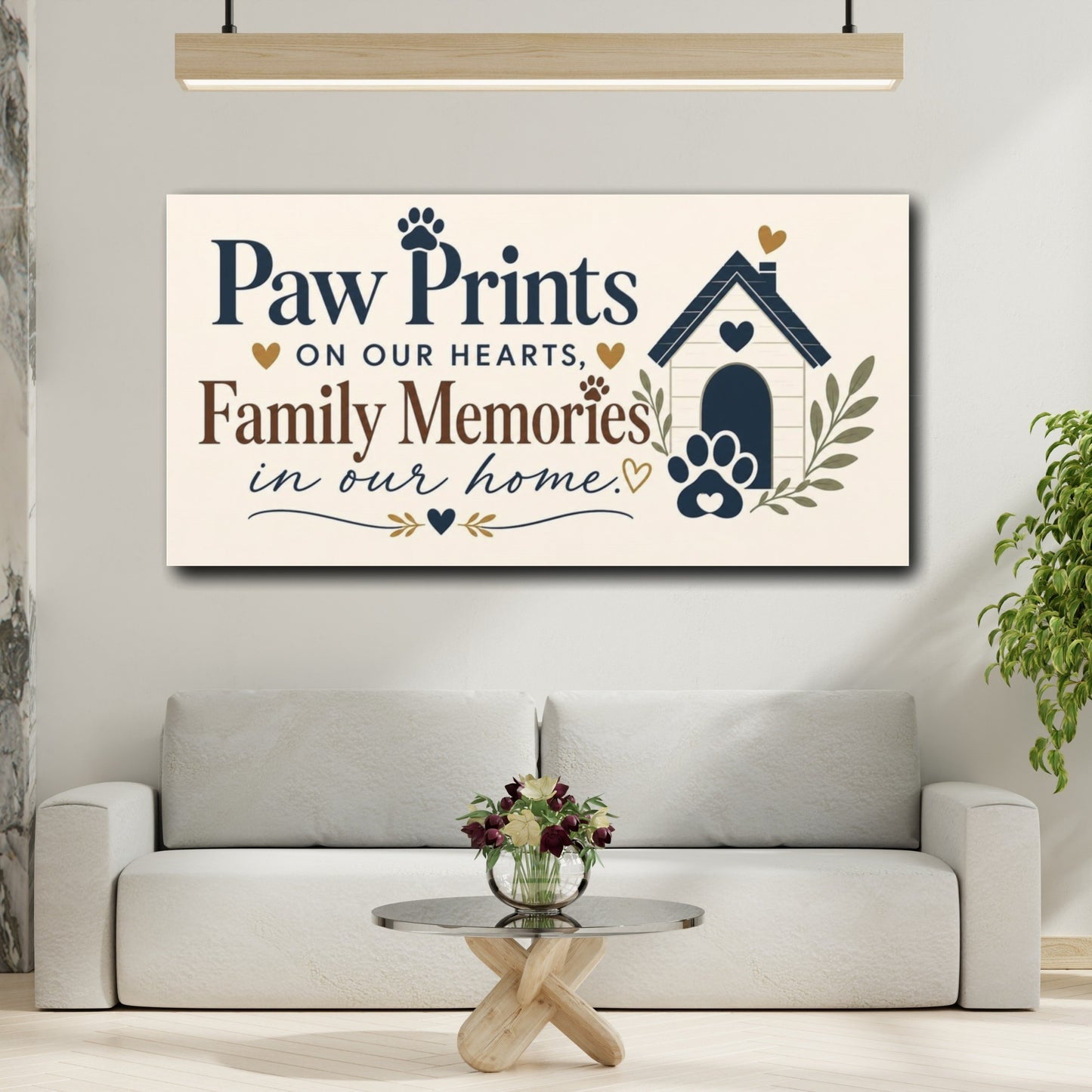 Mockup 2. Paw Prints Family Memories shown as canvas print