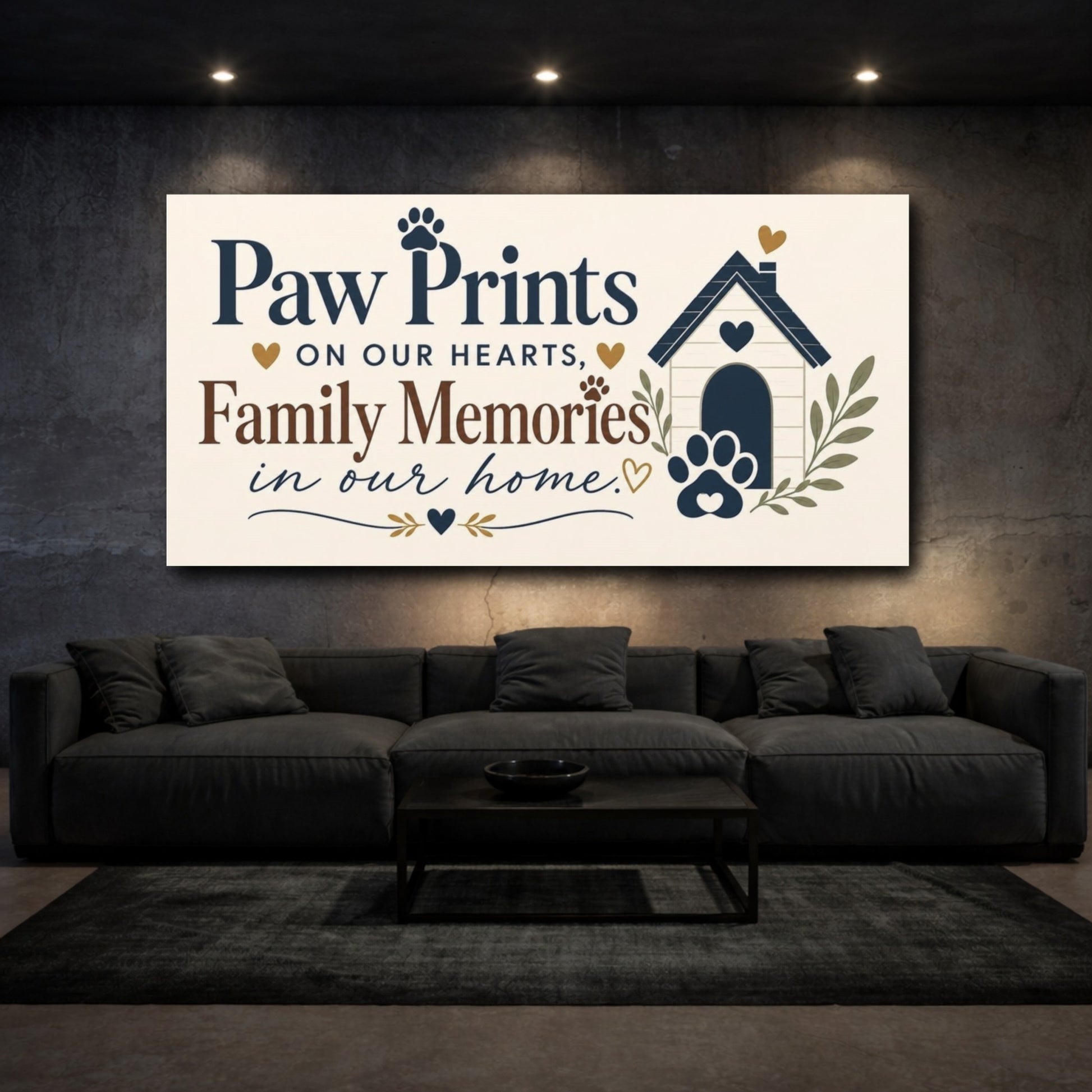 Mockup 3. Paw Prints Family Memories shown as canvas print