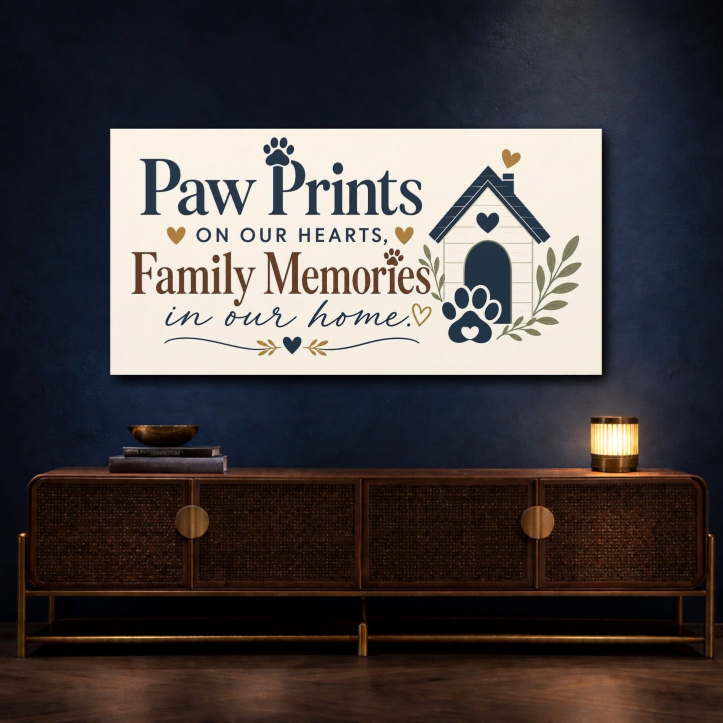Mockup 4. Paw Prints Family Memories shown as canvas print