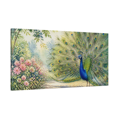 Main Mockup. Peacock Animal Display shown as canvas print