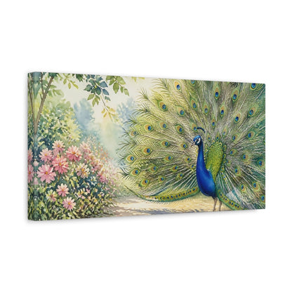 Side Mockup 3. Peacock Animal Display shown as canvas print