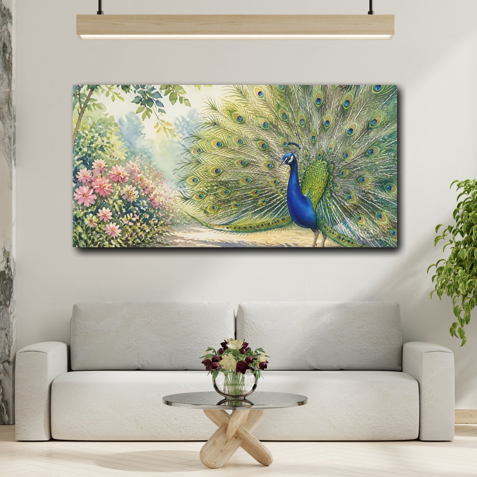 Mockup 2. Peacock Animal Display shown as canvas print