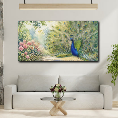 Mockup 2. Peacock Animal Display shown as canvas print