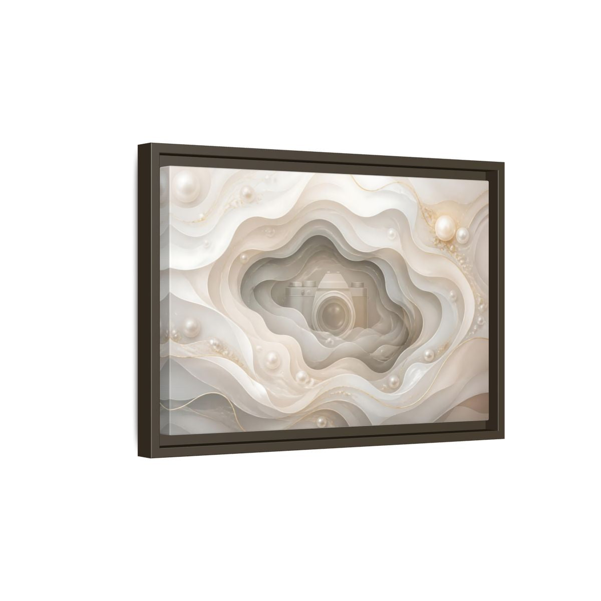 Side Mockup 5. Pearl Camera Dreamscape shown as framed canvas print