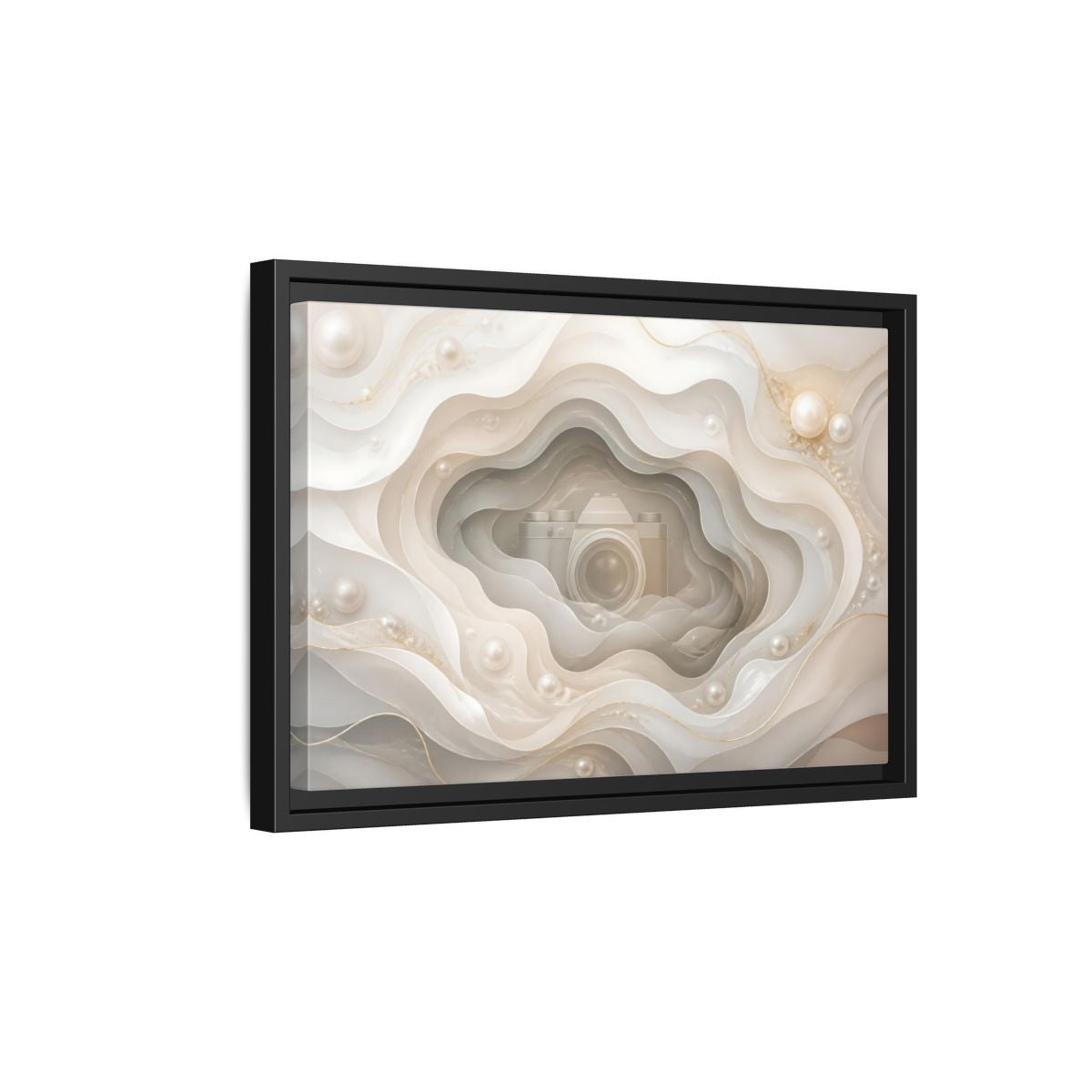 Side Mockup 6. Pearl Camera Dreamscape shown as framed canvas print