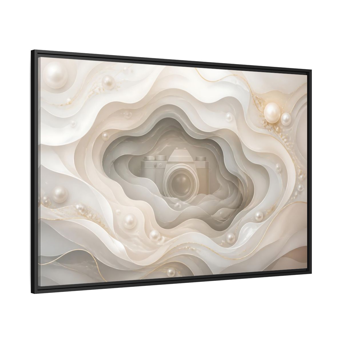 Side Mockup 12. Pearl Camera Dreamscape shown as framed canvas print