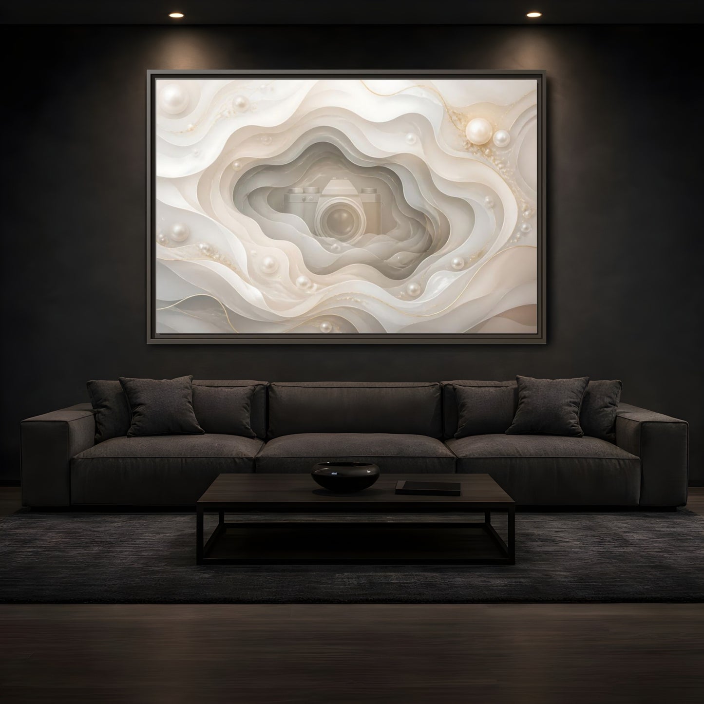 Mockup 3. Pearl Camera Dreamscape shown as framed canvas print