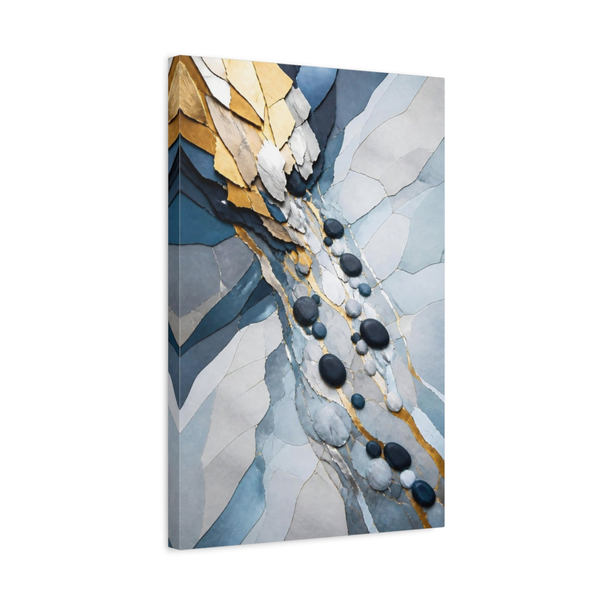 Side Mockup 3. Pebble Accent Flow shown as canvas print