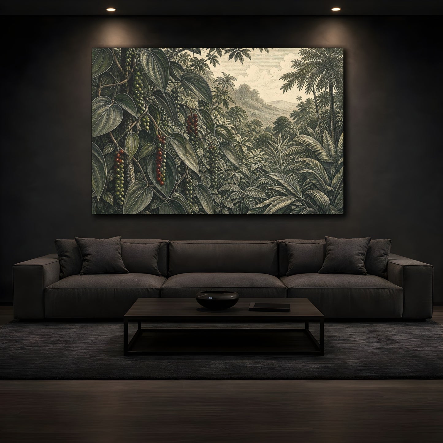 Mockup 3. Peppercorn Vine Illustration shown as canvas print