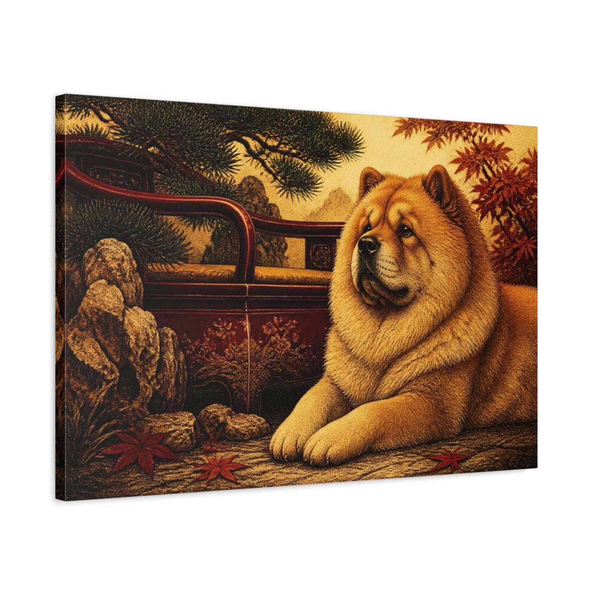Side Mockup 2. Pet Chow Portrait shown as canvas print