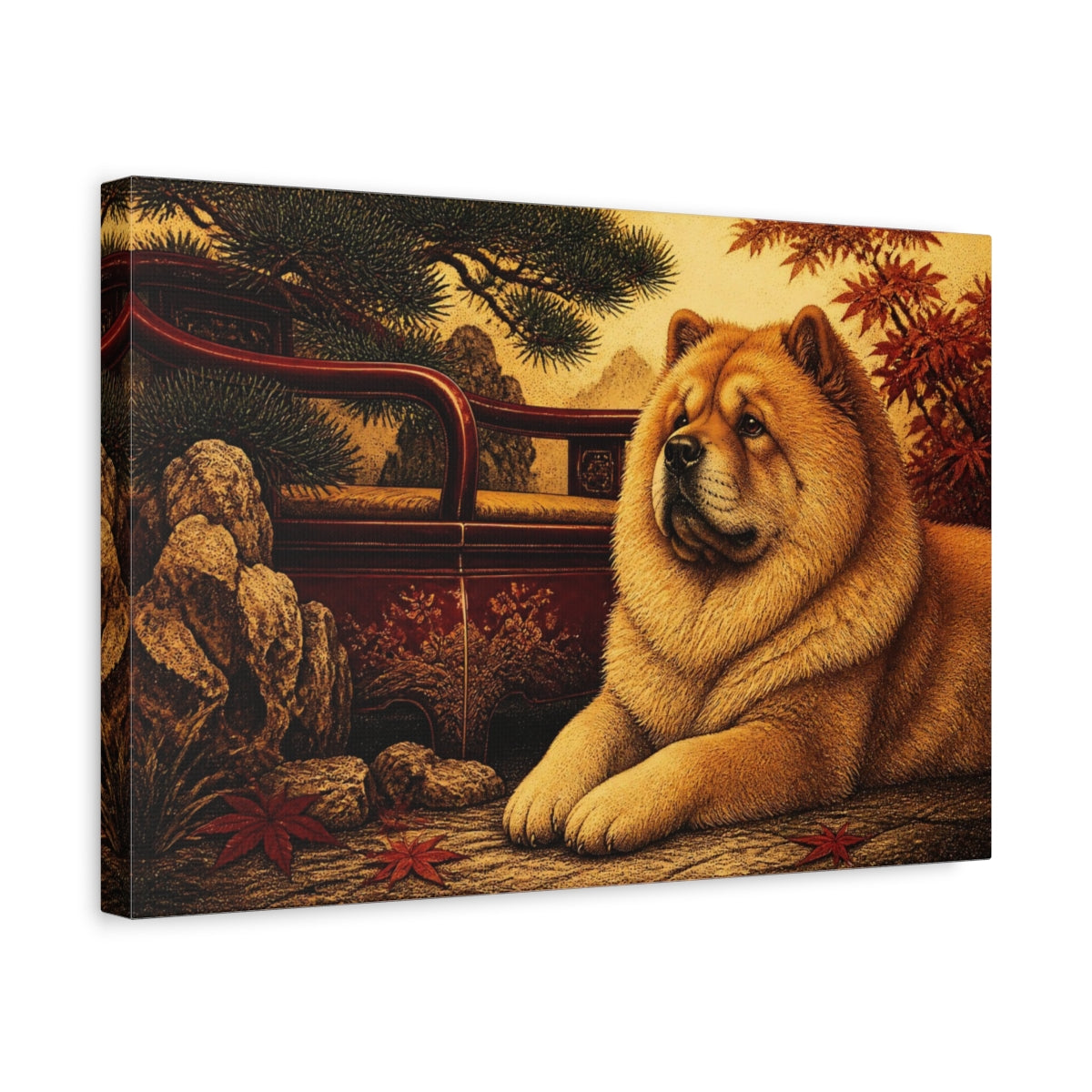 Side Mockup 4. Pet Chow Portrait shown as canvas print