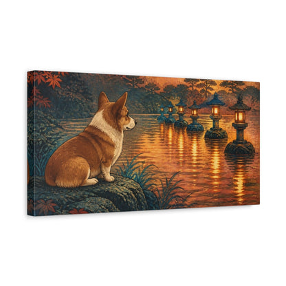Side Mockup 3. Pet Corgi By Lanterns shown as canvas print