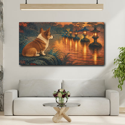 Mockup 2. Pet Corgi By Lanterns shown as canvas print