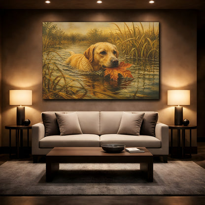 Mockup 2. Pet Labrador With Leaf shown as canvas print