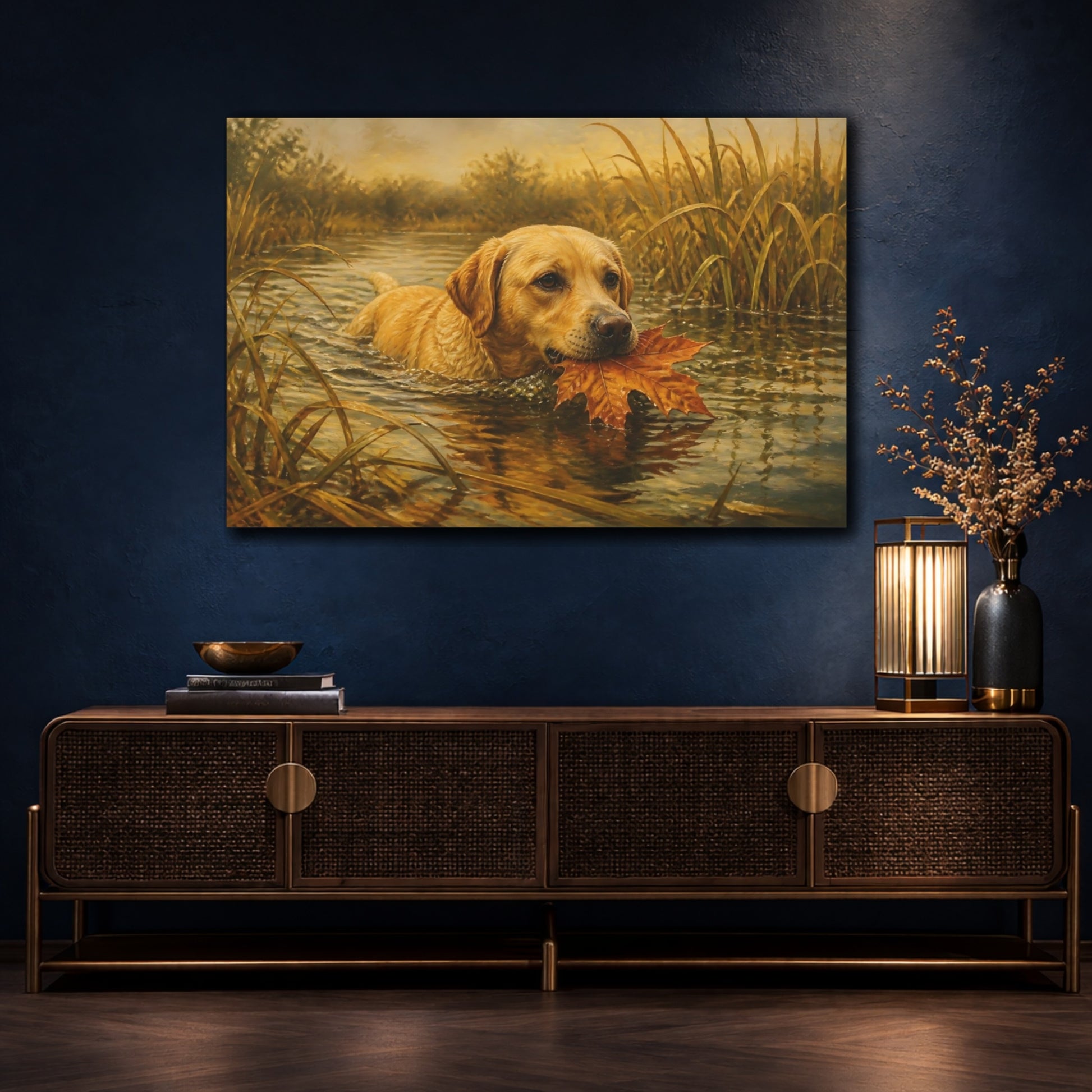 Mockup 4. Pet Labrador With Leaf shown as canvas print