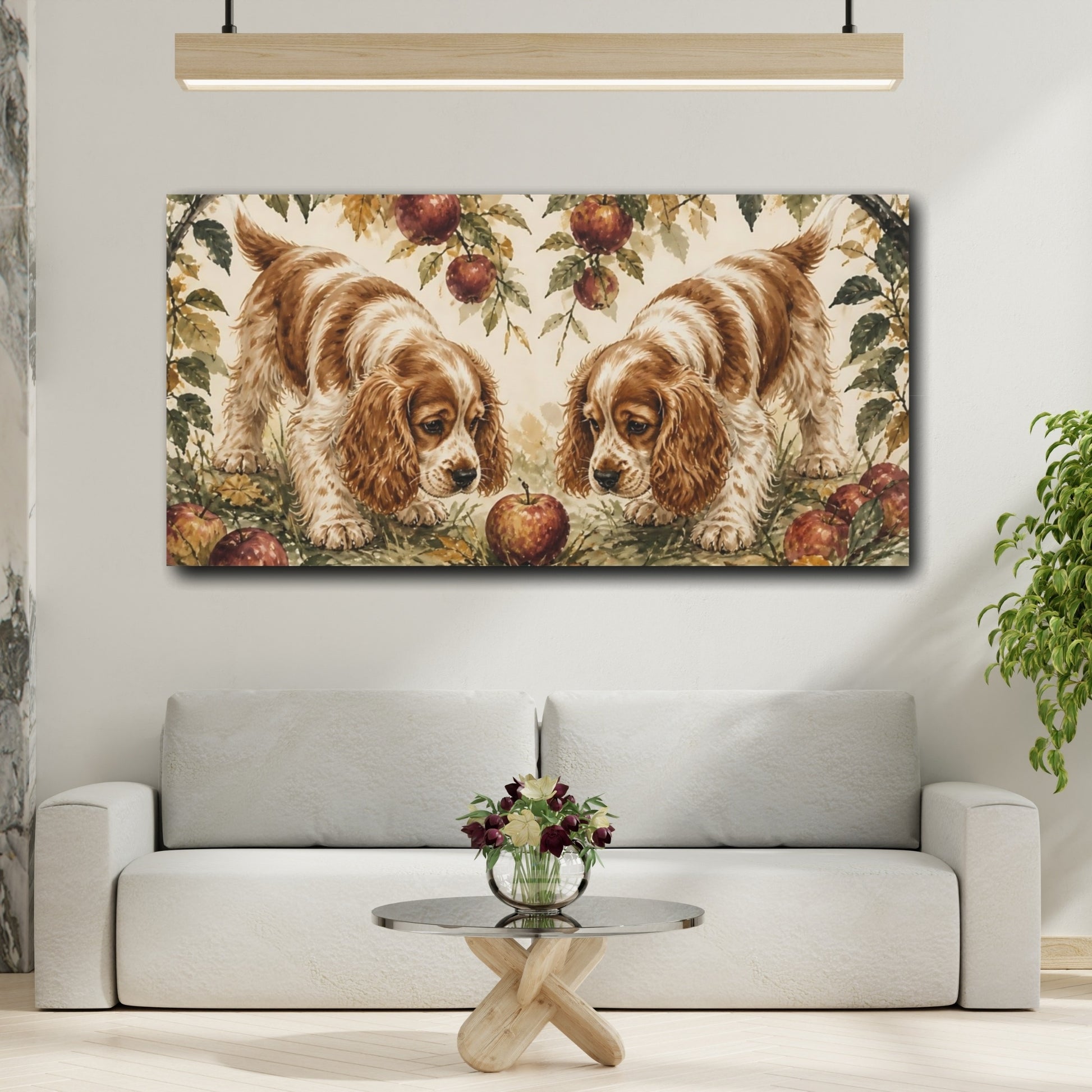 Mockup 2. Pet Spaniel With Apple shown as canvas print