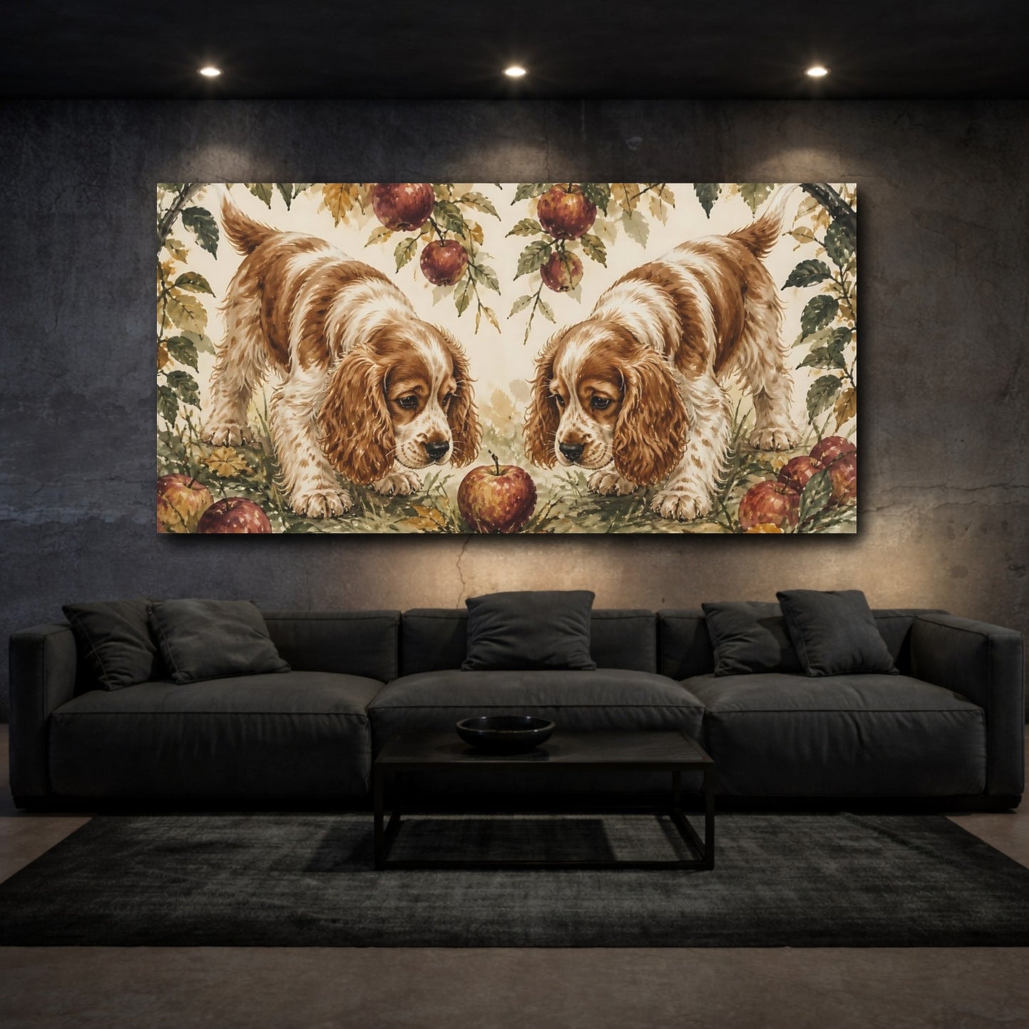 Mockup 3. Pet Spaniel With Apple shown as canvas print
