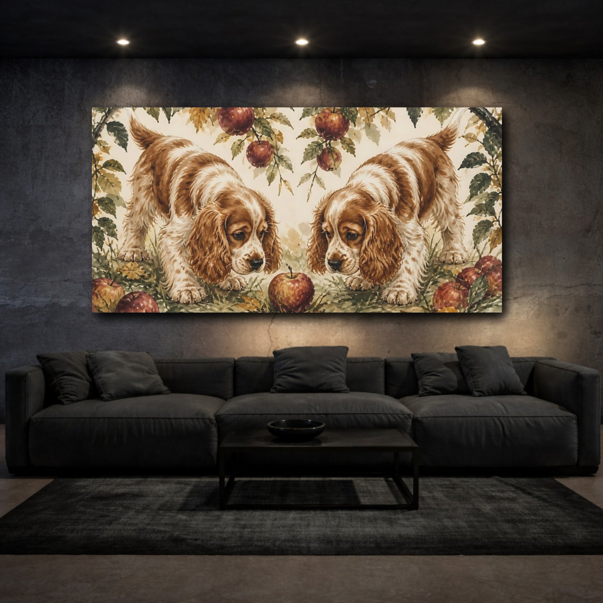 Mockup 3. Pet Spaniel With Apple shown as canvas print