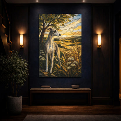 Mockup 4. Pet Whippet In Wheat shown as canvas print