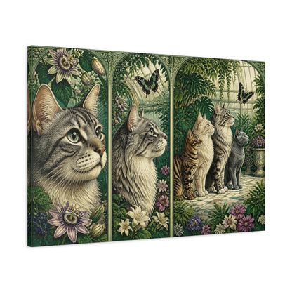 Main Mockup. Pets Cat Quartet shown as canvas print