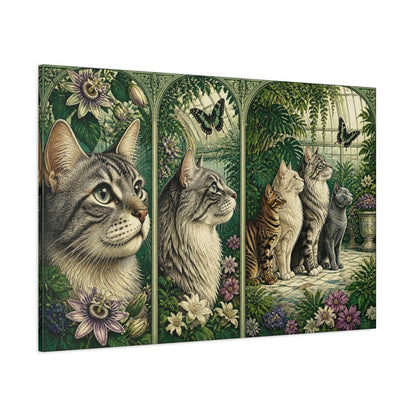 Side Mockup 1. Pets Cat Quartet shown as canvas print