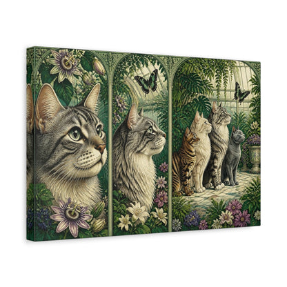 Side Mockup 4. Pets Cat Quartet shown as canvas print