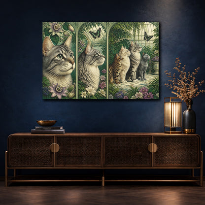 Mockup 4. Pets Cat Quartet shown as canvas print