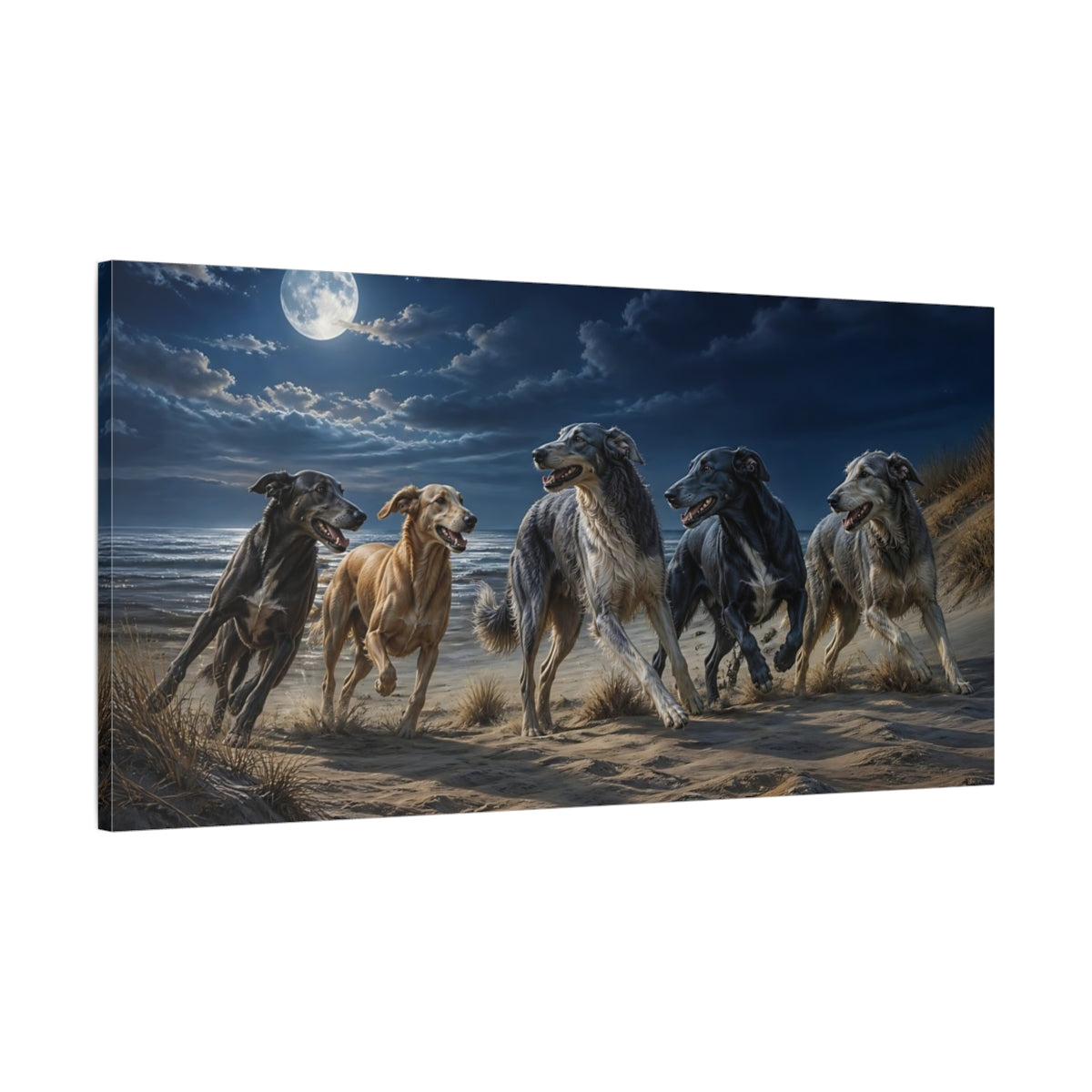 Main Mockup. Pets Moonlit Dog Pack shown as canvas print