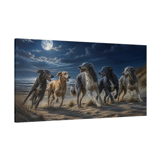 Main Mockup. Pets Moonlit Dog Pack shown as canvas print