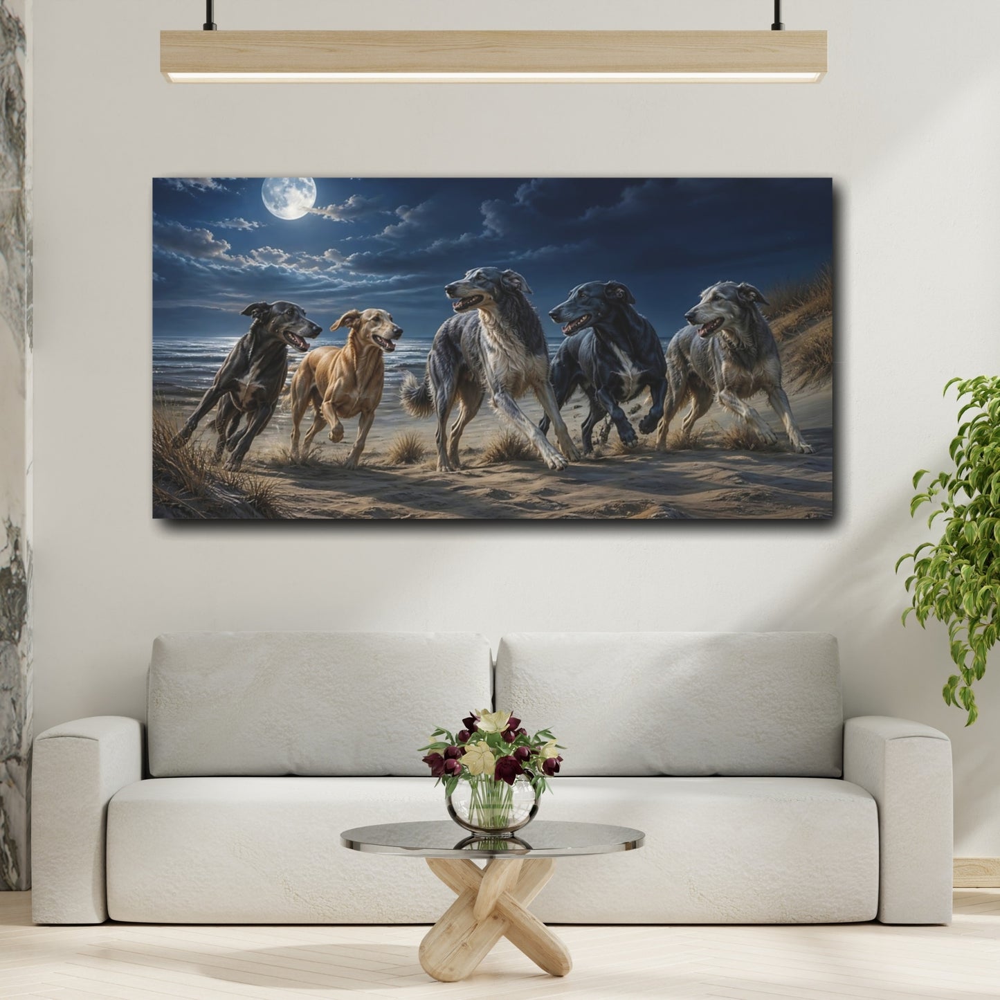 Mockup 2. Pets Moonlit Dog Pack shown as canvas print