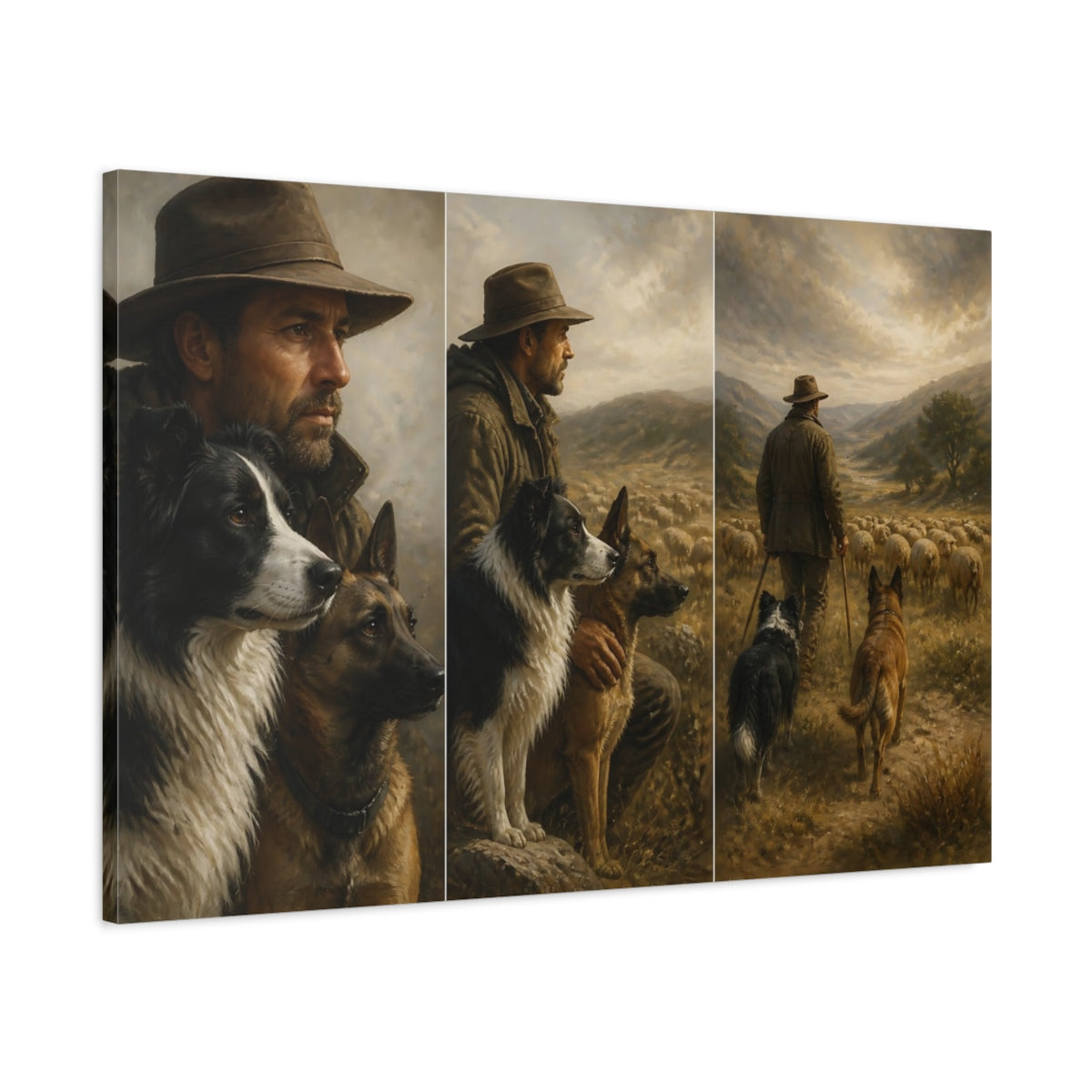 Main Mockup. Pets Shepherd And Dogs shown as canvas print