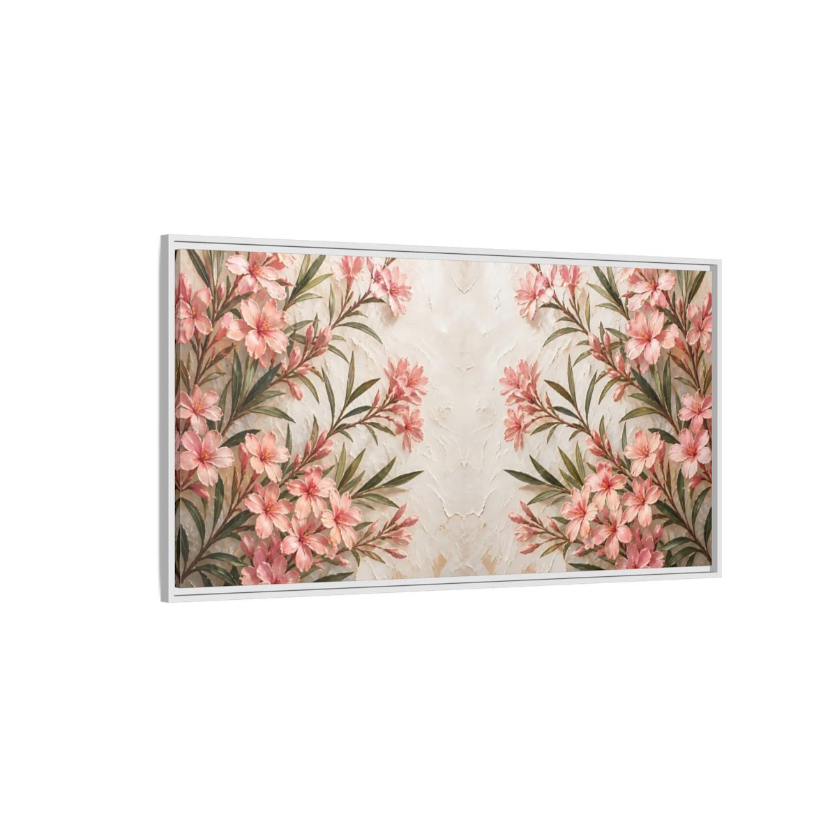 Side Mockup 3. Pink Blossom Elegance shown as framed canvas print