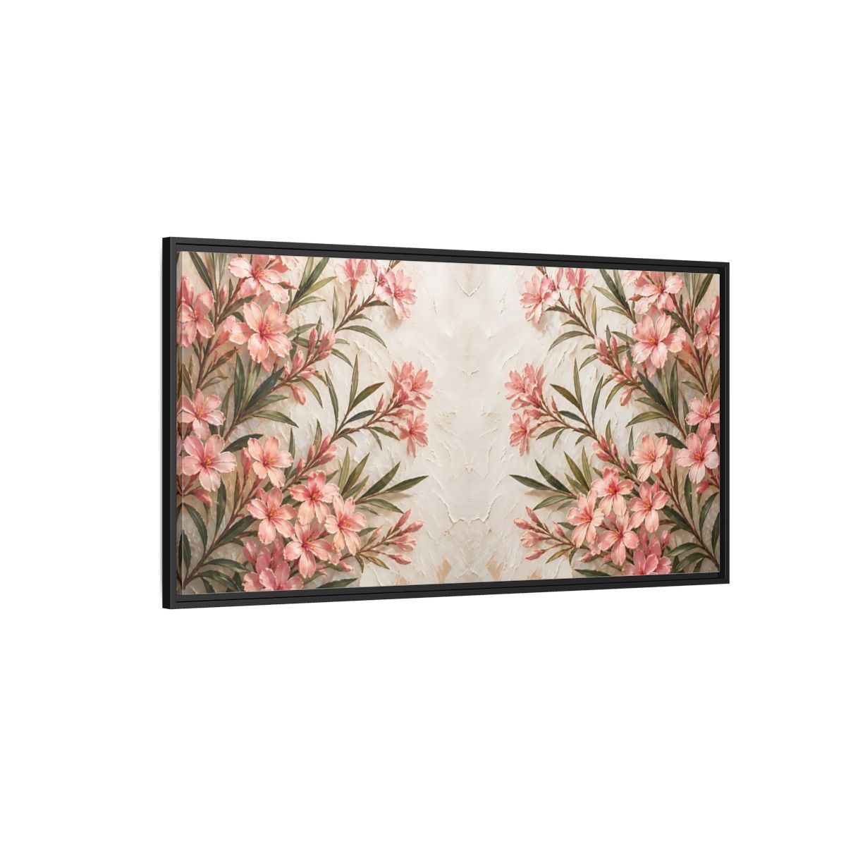 Side Mockup 5. Pink Blossom Elegance shown as framed canvas print