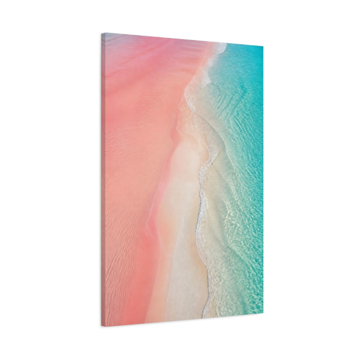 Main Mockup. Pink Coastal Sandbar shown as canvas print
