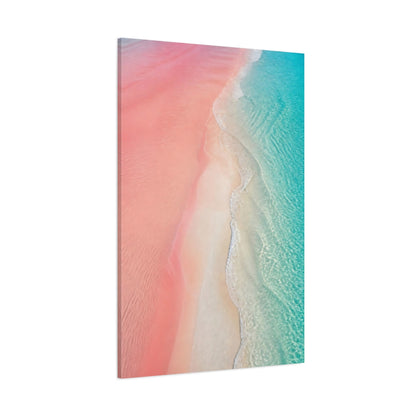 Side Mockup 1. Pink Coastal Sandbar shown as canvas print
